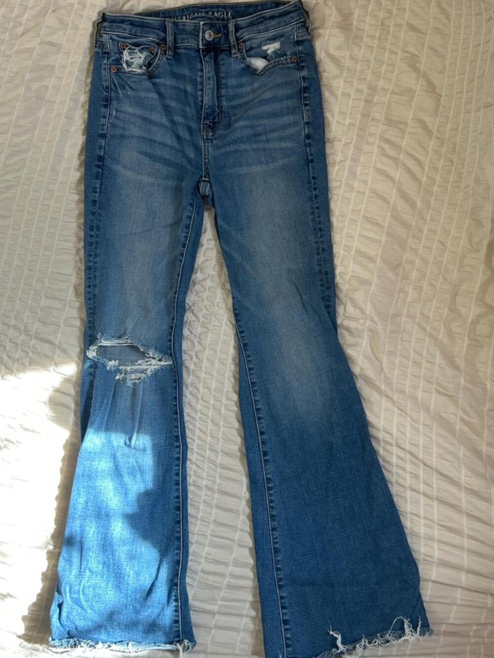 American Eagle Outfitters Women's Blue and Navy Jeans